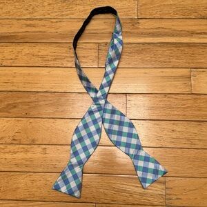 Blue and Green Checkered Bow Tie
